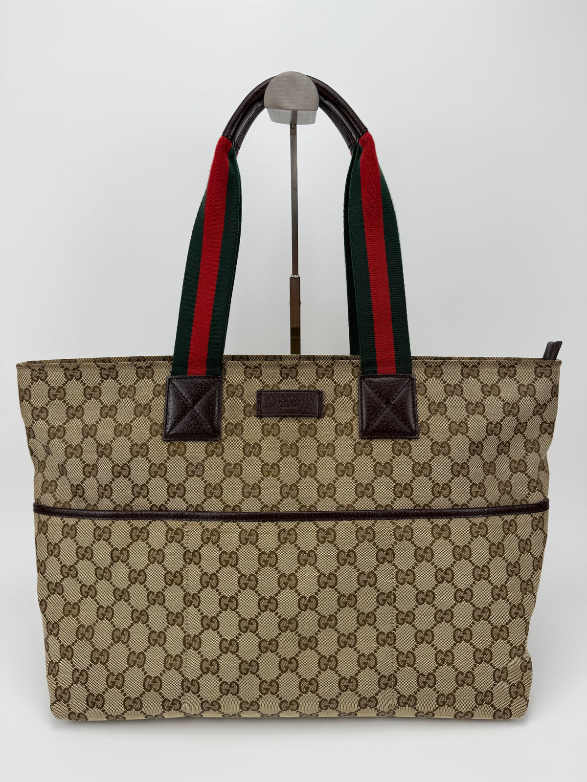 Gucci tote bag in tela GG e fascia web