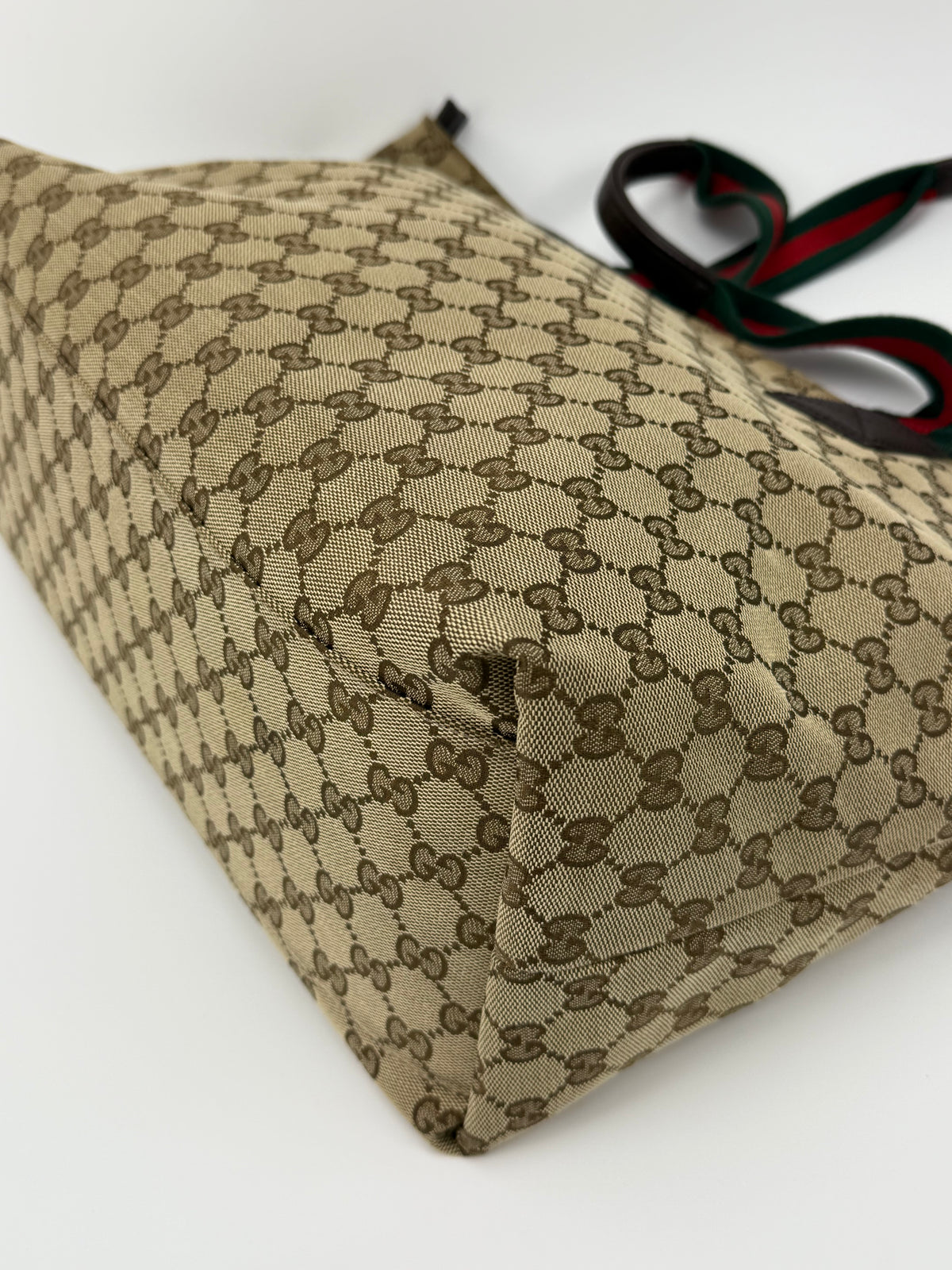Gucci tote bag in tela GG e fascia web