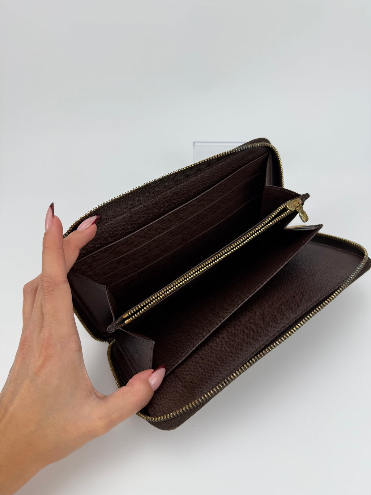 Louis Vuitton portafoglio Zippy grande damier ebene