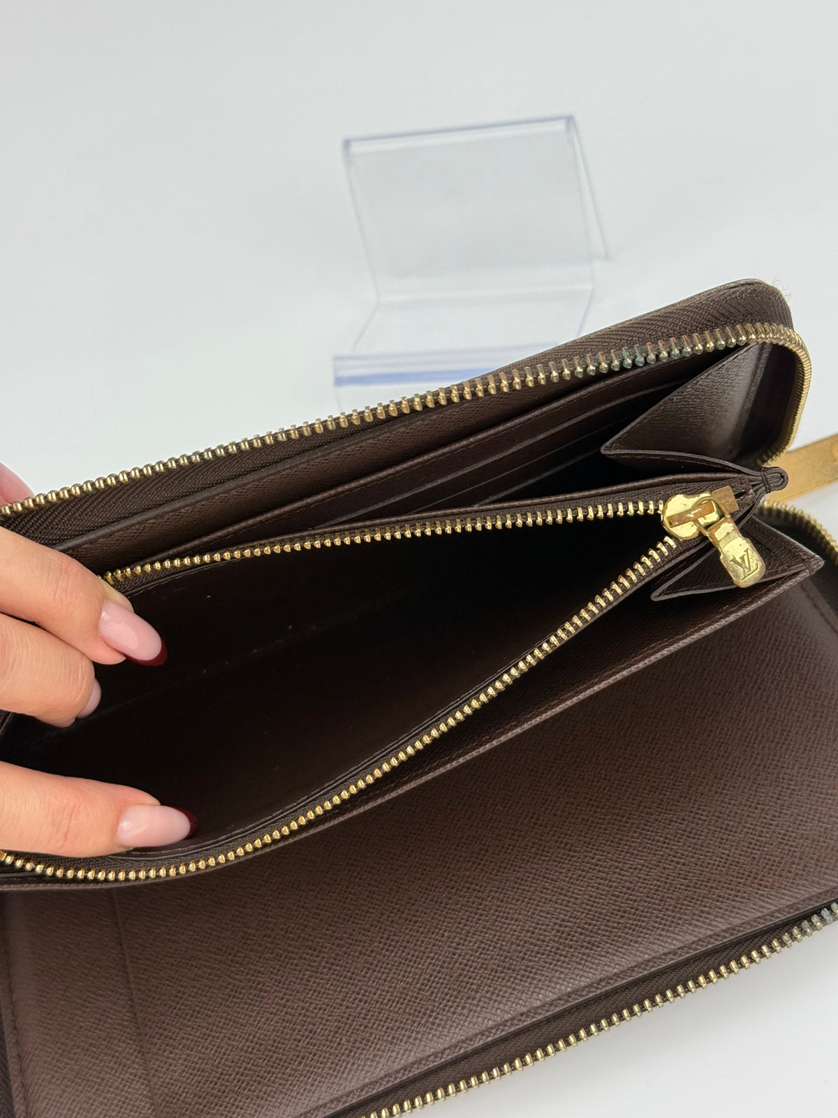Louis Vuitton portafoglio Zippy grande damier ebene